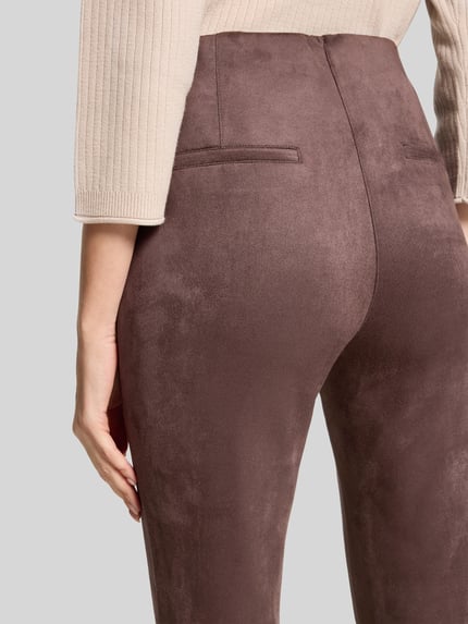 Betty Barclay Broek van imitatieleer met logodetail Donkerbruin - 6