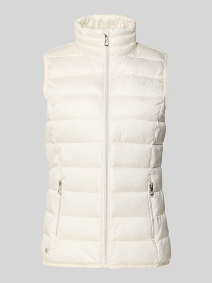 Produktfoto, Bodywarmer met opstaande kraag Model 'EAST' van NAUTGÅRD in regular fit met ritssluiting en ritszakken, crèmekleurige doorgestikte textuur
