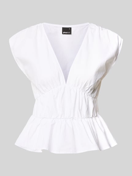 Peplum Top mit V-Ausschnitt Shop The Look MANNEQUINE