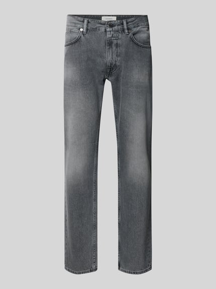 Productfoto, Bootcut Fit Jeans aus reiner Baumwolle van closed in grijs met 5-pocketmodel en Used-look, puur katoen, heren, knoop- en ritssluiting, binnenbeenlengte maat 32/32: 80 cm, bandwijdte maat 32/32: 43 cm