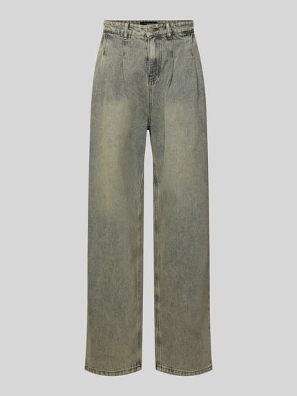 Wide fit jeans met plooien, model 'Ysolde' Shop The Look MANNEQUINE