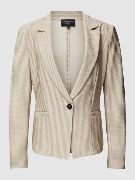 Emporio Armani Blazer aus Viskose-Mix mit Strukturmuster Offwhite 2