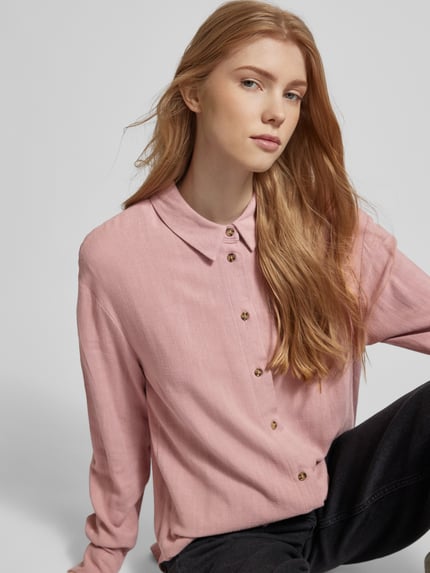 PIECES Oversized Hemdbluse mit Knopfleiste Modell 'VINSTY' Mauve 3