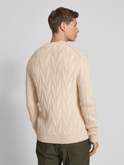 Selected Oversize sweter z dzianiny, mieszanka wełny, model 'CARIS' Złamany biały 5