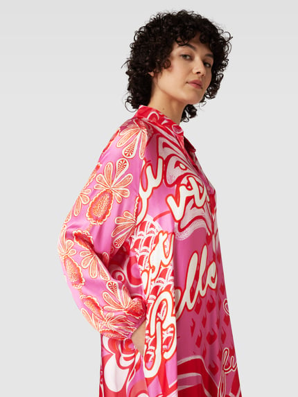 miss goodlife Midikleid aus Viskose mit Allover-Muster Pink 3