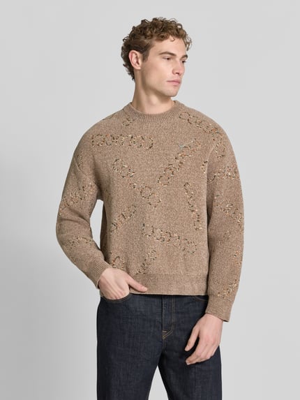 COLUCCI Regular Fit Strickpullover mit Label-Detail Dunkelgrau 4