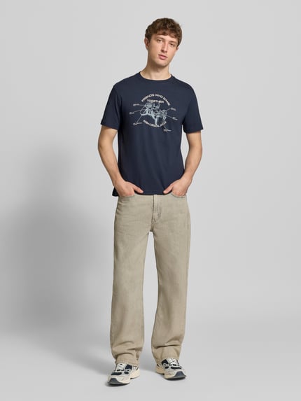 Blend Regular Fit T-Shirt mit Motiv-Print Modell 'Klements' Marine 1