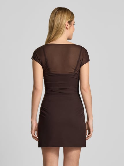 Forever New Sukienka koktajlowa z elastycznej mieszanki wiskozy model 'Vivianna' Ciemnobrązowy 5