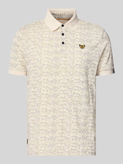 PME Legend Slim Fit Poloshirt im Allover-Look Offwhite 2