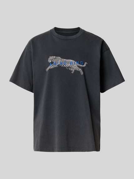 T-Shirt mit Label-Stitching Shop The Look MANNEQUINE