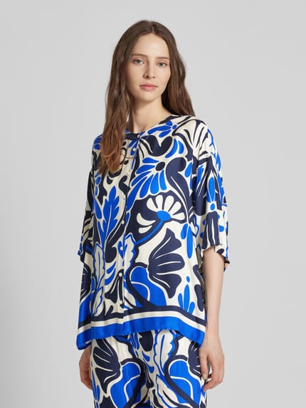 Milano Italy Bluse mit Allover-Print Blau 4