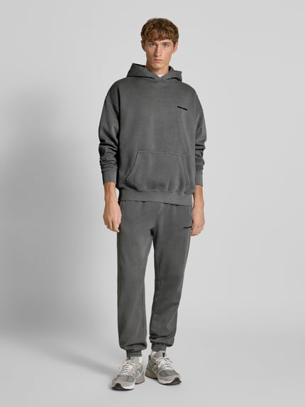 PEGADOR Tapered fit sweatpants met labelstitching Zwart - 1