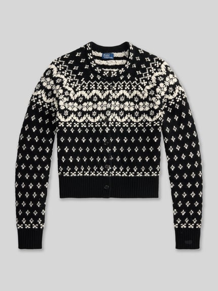 Polo Ralph Lauren Regular fit gebreid jack van mix van katoen en wol Zwart - 2