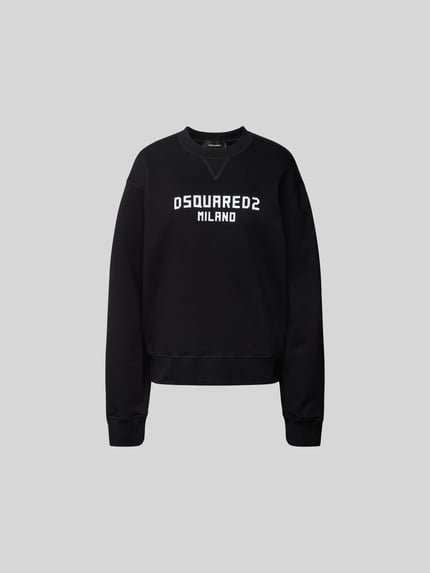 Dsquared2 Bluza o kroju oversized z nadrukiem z logo Czarny 2