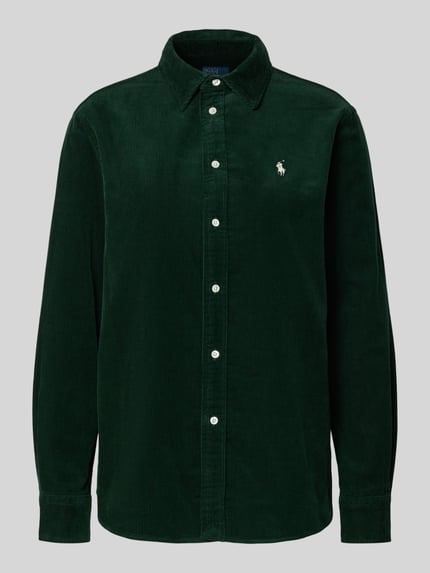 Polo Ralph Lauren Bluzka koszulowa o kroju regular fit z imitacji sztruksu model ‘Sport’ Ciemnozielony 2