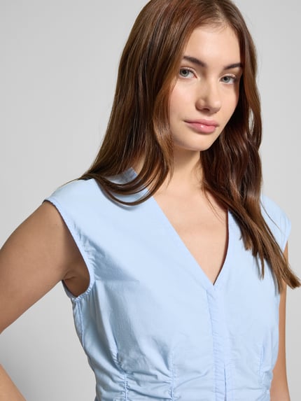 Weekday Blousetop van puur katoen, model 'Alec' Lichtblauw - 3