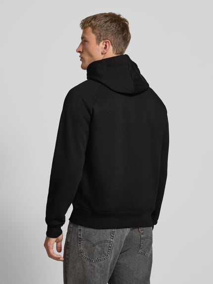 Carhartt Work In Progress Hoodie mit Känguru-Tasche und Label-Stitching Black 5