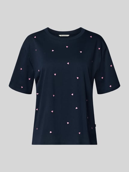 Tom Tailor Denim Boxy fit T-shirt van puur katoen Marineblauw - 2