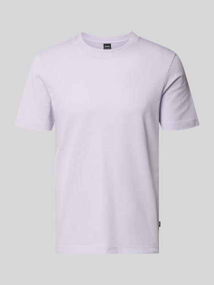 Produktfoto, Regular Fit T-Shirt aus Baumwoll-Mix Modell 'TIBURT 240' von BOSS in Optik: Unifarben, mit Kurzarm, Materialverarbeitung: Mouliné-Garn.