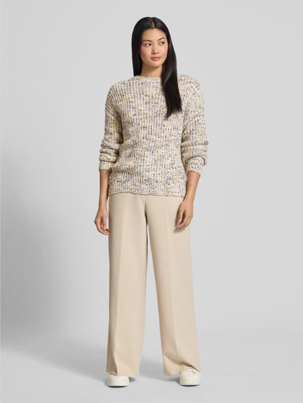Jake*s Casual Strickpullover mit Rundhalsausschnitt Ecru 1