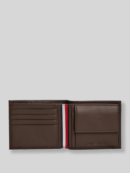 Tommy Hilfiger Portemonnaie aus echtem Leder Dunkelbraun 2