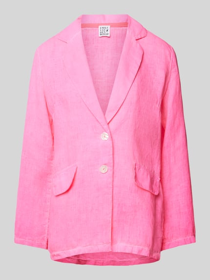 Emily Van den Bergh Leinenblazer mit Pattentaschen Neon Pink 2
