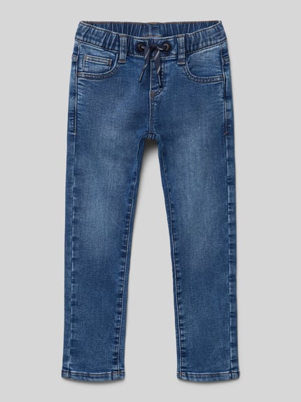 s.Oliver RED LABEL Straight fit jeans van katoenmix Donkerblauw - 1