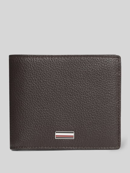 Tommy Hilfiger Portemonnaie aus echtem Leder Dunkelbraun 1
