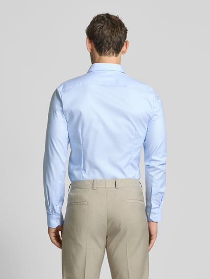 OLYMP No. Six Super slim fit zakelijk overhemd met kentkraag Bleu - 5