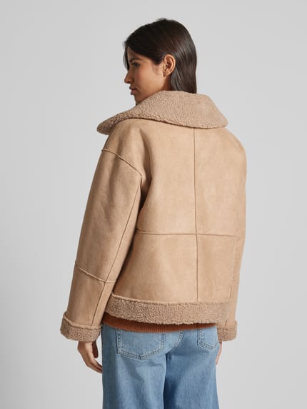 FREE/QUENT Webpelzjacke mit Teilungsnähten Modell 'Lamby' Taupe 5