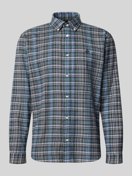 Produktfoto, Regular Fit Freizeithemd aus reiner Baumwolle mit Label-Stitching von MCNEAL, wzór w kratę, kołnierzyk typu button down, wyhaftowane logo, krój regular fit, bawełna, długość tyłu w rozmiarze M: 76 cm, szerokość w rozmiarze M: 50 cm, długość rękawów w rozmiarze M: 64 cm