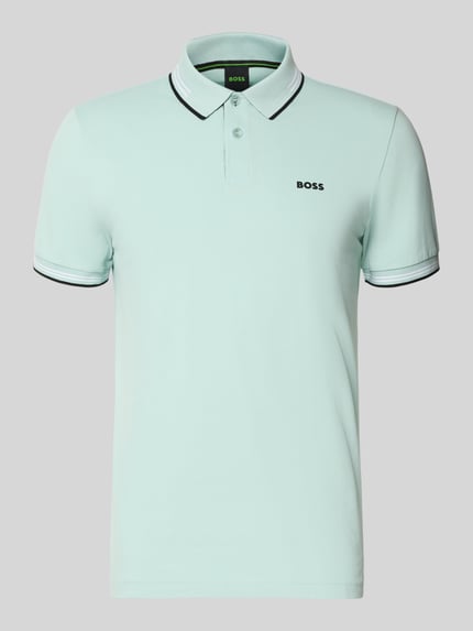 BOSS Green Slim Fit Poloshirt aus reiner Baumwolle Modell 'PAUL' Mint 2