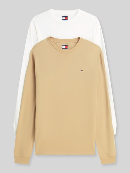 Tommy Jeans regular fit shirts met lange mouwen van puur katoen in set van 2 Beige - 2