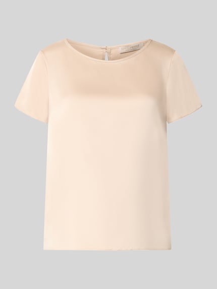 Bluse aus Satin mit Rundhalsausschnitt Shop The Look MANNEQUINE