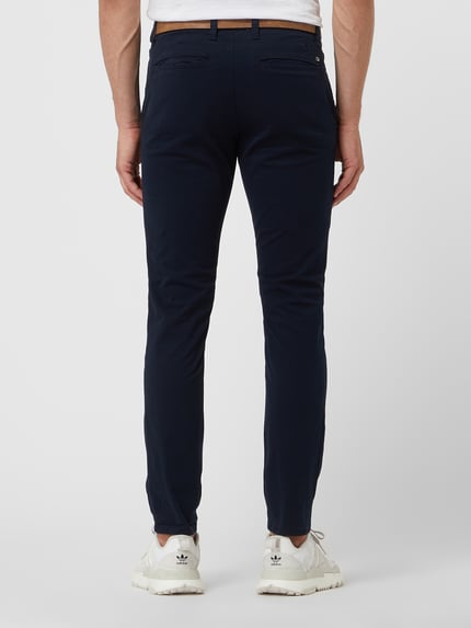 Tom Tailor Denim Slim fit chino met riem Donkerblauw - 6