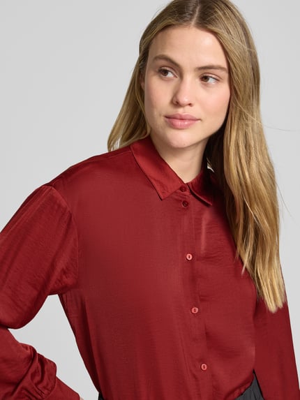 MSCH Copenhagen Regular Fit Hemdbluse mit Viskose-Anteil Modell 'Sandelina' Dunkelrot 3