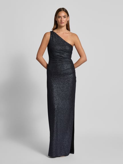 Jake*s Cocktail Abendkleid im One-Shoulder-Design Metallic Blue Melange 4
