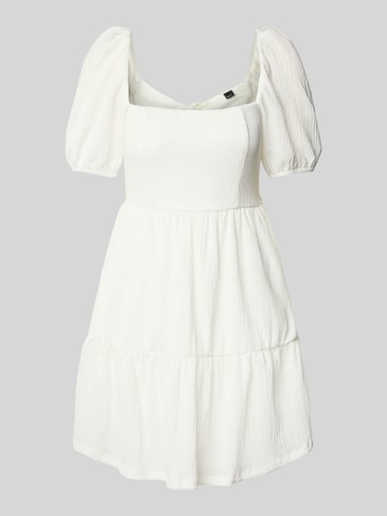 Gina Tricot Mini-jurk in laagjeslook met vierkante hals Ecru - 2