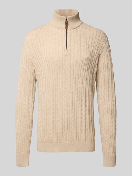 Troyer mit Zopfmuster und Label-Detail Shop The Look MANNEQUINE