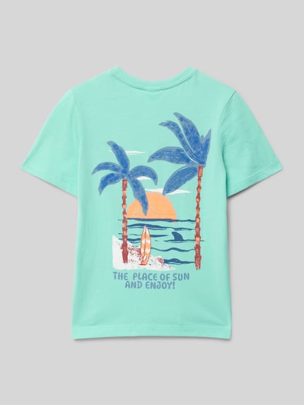 s.Oliver RED LABEL Regular Fit T-Shirt aus reiner Baumwolle Aqua 3