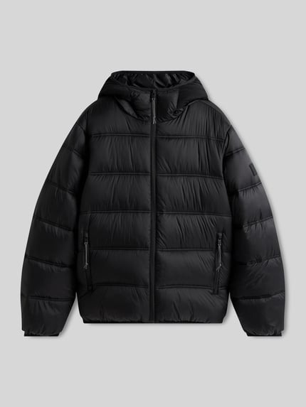 Tommy Jeans Regular Fit Steppjacke mit Kapuzenkragen Black 2