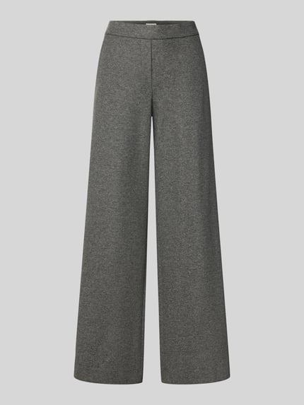 Produktfoto, graue, weit geschnittene Hose mit Woll-Anteil, glatte Textur, Weite Hose mit Woll-Anteil Modell 'NALEY' von SEDUCTIVE, Damen Weite Hose
