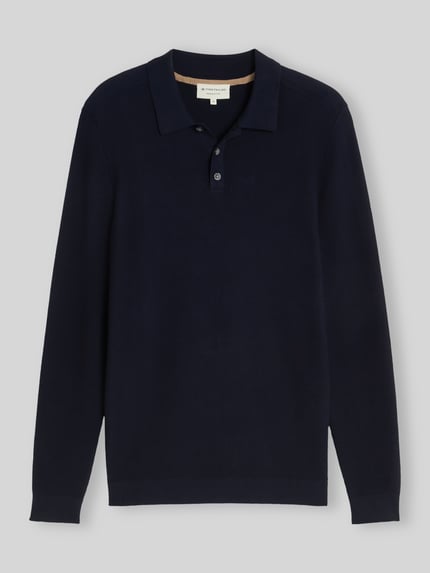 Tom Tailor Regular fit pullover met polokraag Marineblauw - 2