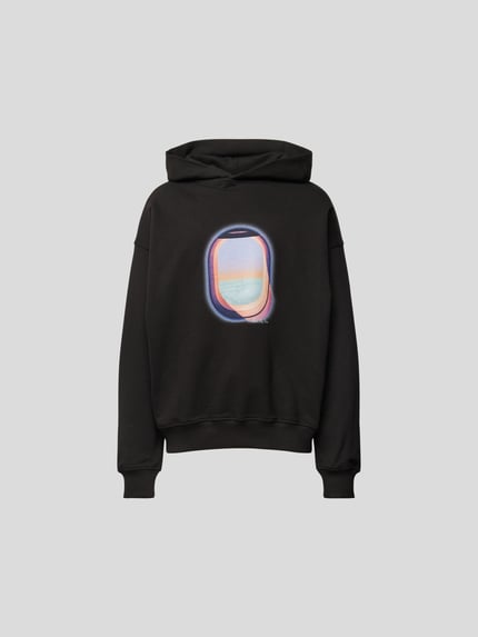 Blue Sky Inn Bluza z kapturem o kroju oversized z nadrukiem z motywem Czarny 2