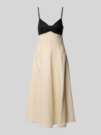 Forever New Abendkleid aus Leinen im Two-Tone-Look Beige 2