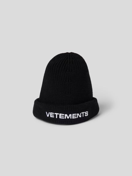 VETEMENTS Wollen muts in riblook Zwart - 4