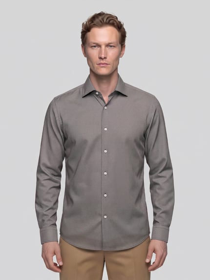 BOSS Slim Fit Businesshemd aus reiner Baumwolle Modell 'H-Hank-K' Dunkelbraun 4