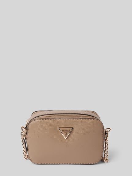 GUESS Torba na ramię z aplikacją z logo model ‘NOELLE’ Szarobrązowy 2