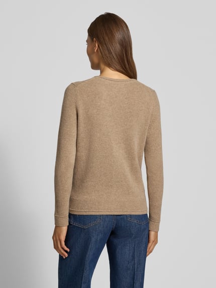 Christian Berg Woman Cardigan aus Wolle mit Rundhalsausschnitt Camel 5