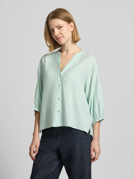 Christian Berg Woman regular fit blouse van viscosemix met 3/4-mouw Mintgroen - 4